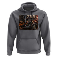 Retro Biker USA 250th Anniversary Hoodie American Flag Motorcycle Eagle Independence Day