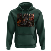 Retro Biker USA 250th Anniversary Hoodie American Flag Motorcycle Eagle Independence Day