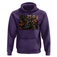 Retro Biker USA 250th Anniversary Hoodie American Flag Motorcycle Eagle Independence Day