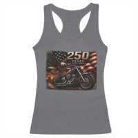 Retro Biker USA 250th Anniversary Racerback Tank Top American Flag Motorcycle Eagle Independence Day