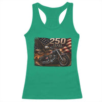 Retro Biker USA 250th Anniversary Racerback Tank Top American Flag Motorcycle Eagle Independence Day
