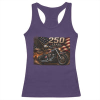 Retro Biker USA 250th Anniversary Racerback Tank Top American Flag Motorcycle Eagle Independence Day