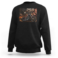 Retro Biker USA 250th Anniversary Sweatshirt American Flag Motorcycle Eagle Independence Day