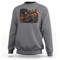 Retro Biker USA 250th Anniversary Sweatshirt American Flag Motorcycle Eagle Independence Day
