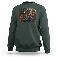 Retro Biker USA 250th Anniversary Sweatshirt American Flag Motorcycle Eagle Independence Day