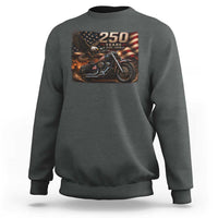 Retro Biker USA 250th Anniversary Sweatshirt American Flag Motorcycle Eagle Independence Day