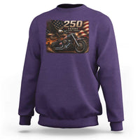 Retro Biker USA 250th Anniversary Sweatshirt American Flag Motorcycle Eagle Independence Day
