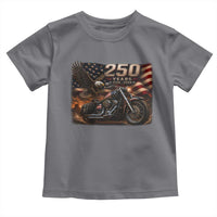 Retro Biker USA 250th Anniversary Toddler T Shirt American Flag Motorcycle Eagle Independence Day