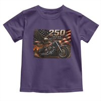 Retro Biker USA 250th Anniversary Toddler T Shirt American Flag Motorcycle Eagle Independence Day