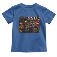 Retro Biker USA 250th Anniversary Toddler T Shirt American Flag Motorcycle Eagle Independence Day