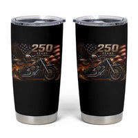 Retro Biker USA 250th Anniversary Tumbler Cup American Flag Motorcycle Eagle Independence Day