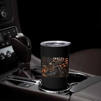 Retro Biker USA 250th Anniversary Tumbler Cup American Flag Motorcycle Eagle Independence Day