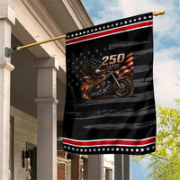 Retro Biker USA 250th Anniversary Patriotic Garden Flag American Flag Motorcycle Eagle Independence Day