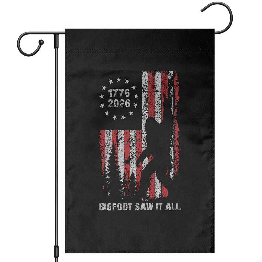 Bigfoot Sasquatch USA 250th Anniversary Garden Flag Retro Bigfoot Saw It All 250 Years 1776 2026 4th of July