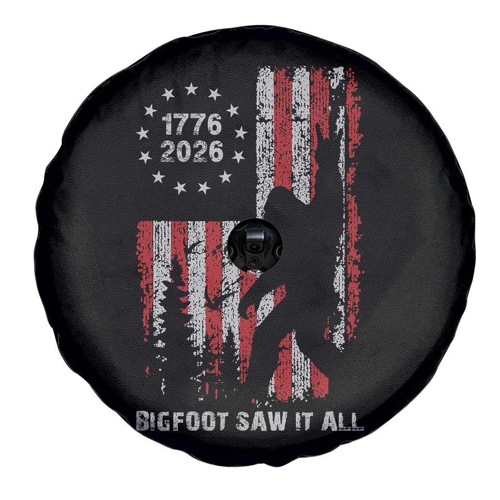 Bigfoot Sasquatch USA 250th Anniversary Spare Tire Cover Retro Bigfoot Saw It All 250 Years 1776 2026 4th of July