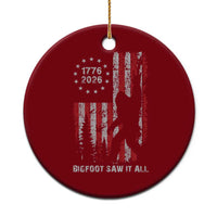 Bigfoot Sasquatch USA 250th Anniversary Ceramic Ornament Retro Bigfoot Saw It All 250 Years 1776 2026 4th of July