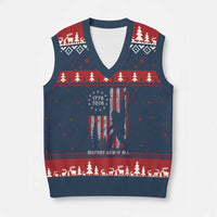 Bigfoot Sasquatch USA 250th Anniversary V-Neck Knit Sweater Vest Retro Bigfoot Saw It All 250 Years 1776 2026 4th of July