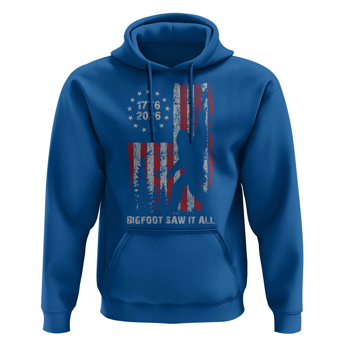 Bigfoot Sasquatch USA 250th Anniversary Hoodie Retro Bigfoot Saw It All 250 Years 1776 2026 4th of July