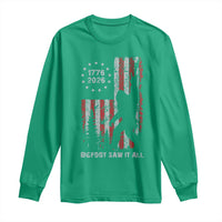 Bigfoot Sasquatch USA 250th Anniversary Long Sleeve Shirt Retro Bigfoot Saw It All 250 Years 1776 2026 4th of July