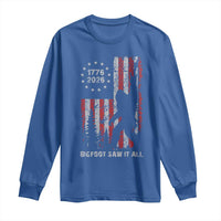 Bigfoot Sasquatch USA 250th Anniversary Long Sleeve Shirt Retro Bigfoot Saw It All 250 Years 1776 2026 4th of July