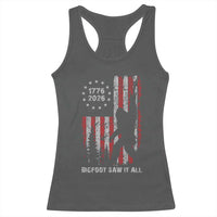 Bigfoot Sasquatch USA 250th Anniversary Racerback Tank Top Retro Bigfoot Saw It All 250 Years 1776 2026 4th of July