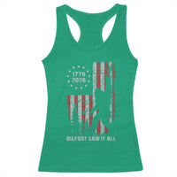 Bigfoot Sasquatch USA 250th Anniversary Racerback Tank Top Retro Bigfoot Saw It All 250 Years 1776 2026 4th of July