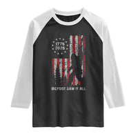 Bigfoot Sasquatch USA 250th Anniversary Raglan Shirt Retro Bigfoot Saw It All 250 Years 1776 2026 4th of July
