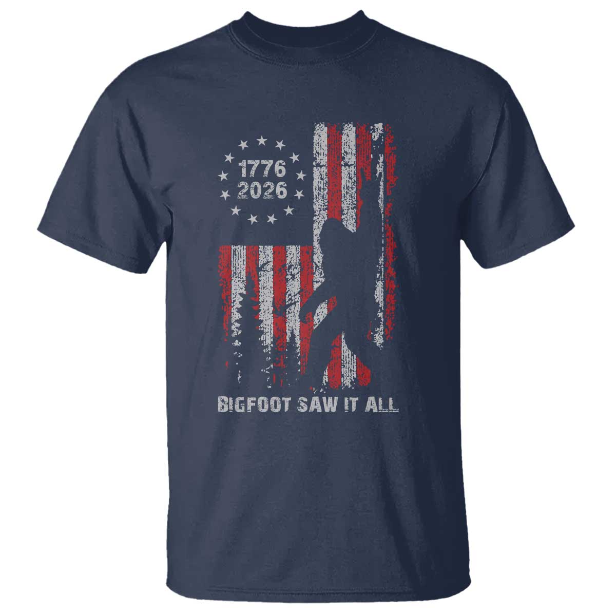 Bigfoot Sasquatch USA 250th Anniversary T Shirt Retro Bigfoot Saw It All 250 Years 1776 2026 4th of July