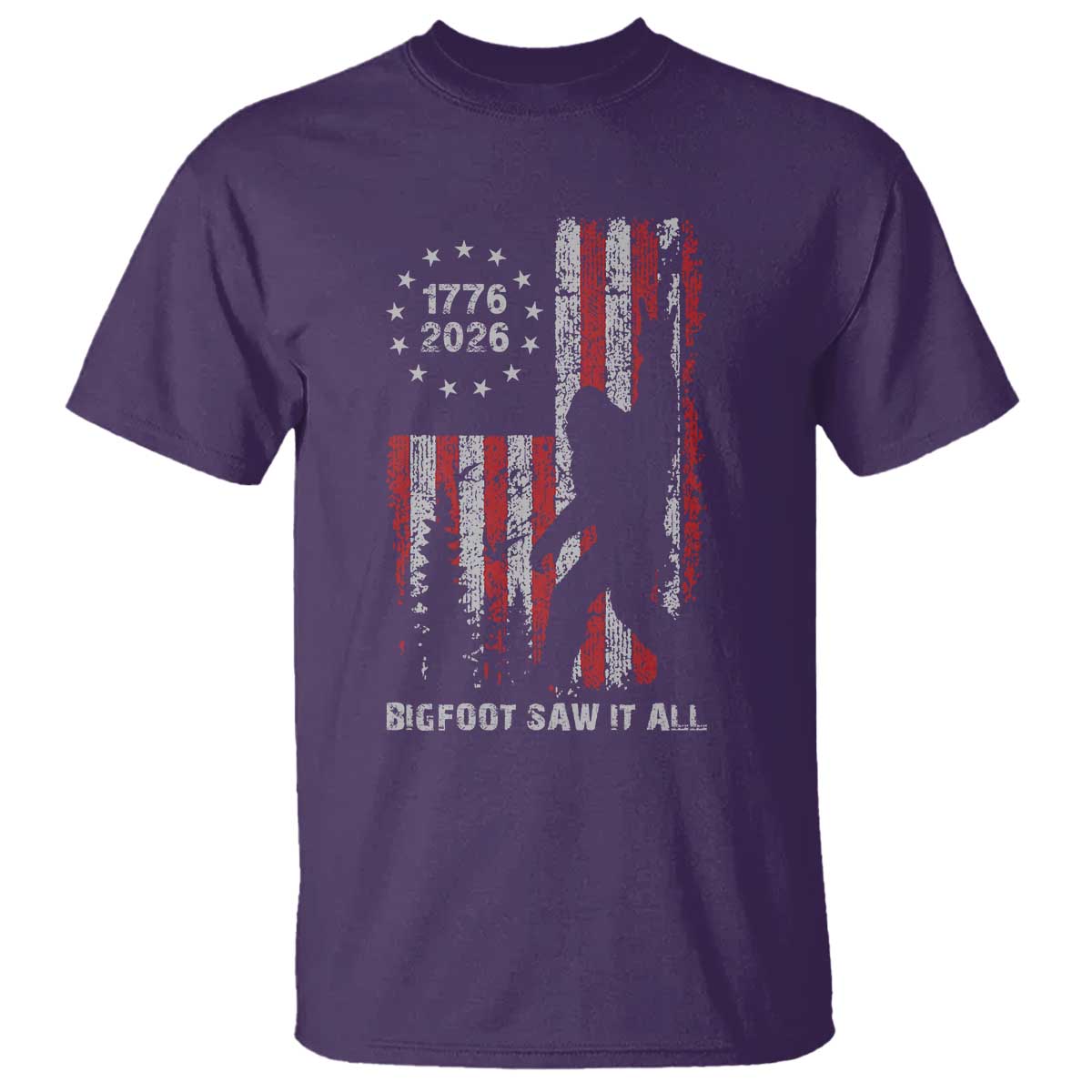 Bigfoot Sasquatch USA 250th Anniversary T Shirt Retro Bigfoot Saw It All 250 Years 1776 2026 4th of July