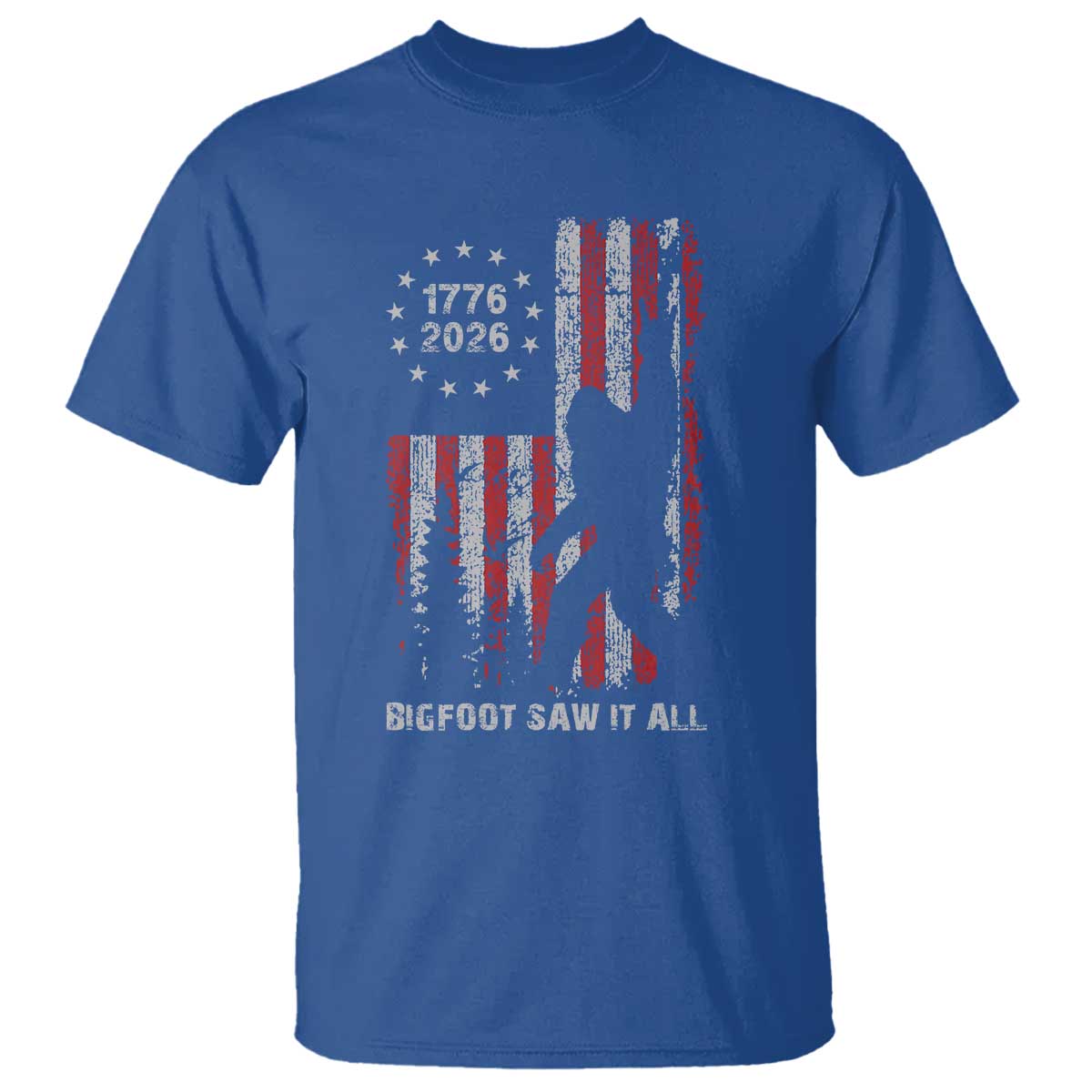 Bigfoot Sasquatch USA 250th Anniversary T Shirt Retro Bigfoot Saw It All 250 Years 1776 2026 4th of July