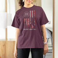 Bigfoot Sasquatch USA 250th Anniversary T Shirt For Women Retro Bigfoot Saw It All 250 Years 1776 2026 4th of July