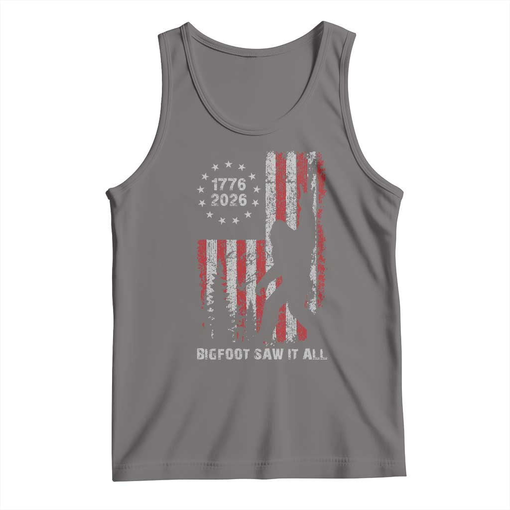 Bigfoot Sasquatch USA 250th Anniversary Tank Top Retro Bigfoot Saw It All 250 Years 1776 2026 4th of July