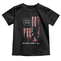 Bigfoot Sasquatch USA 250th Anniversary Toddler T Shirt Retro Bigfoot Saw It All 250 Years 1776 2026 4th of July