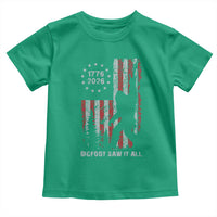 Bigfoot Sasquatch USA 250th Anniversary Toddler T Shirt Retro Bigfoot Saw It All 250 Years 1776 2026 4th of July
