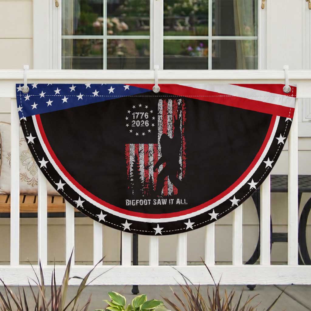 Bigfoot Sasquatch USA 250th Anniversary Patriotic Fan Flag Retro Bigfoot Saw It All 250 Years 1776 2026 4th of July