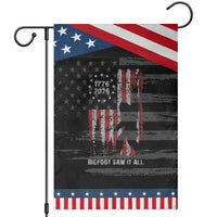Bigfoot Sasquatch USA 250th Anniversary Patriotic Garden Flag Retro Bigfoot Saw It All 250 Years 1776 2026 4th of July