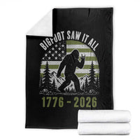 Retro Bigfoot Saw It All USA 250th Anniversary Throw Blanket 250 Years 1776 2026 4th of July Sasquatch Flag