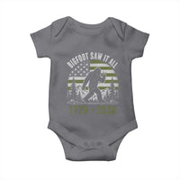 Retro Bigfoot Saw It All USA 250th Anniversary Baby Onesie 250 Years 1776 2026 4th of July Sasquatch Flag