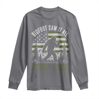 Retro Bigfoot Saw It All USA 250th Anniversary Long Sleeve Shirt 250 Years 1776 2026 4th of July Sasquatch Flag