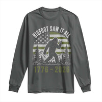 Retro Bigfoot Saw It All USA 250th Anniversary Long Sleeve Shirt 250 Years 1776 2026 4th of July Sasquatch Flag