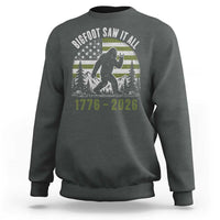 Retro Bigfoot Saw It All USA 250th Anniversary Sweatshirt 250 Years 1776 2026 4th of July Sasquatch Flag