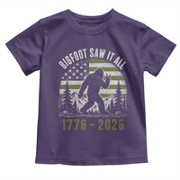 Retro Bigfoot Saw It All USA 250th Anniversary Toddler T Shirt 250 Years 1776 2026 4th of July Sasquatch Flag