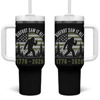 Retro Bigfoot Saw It All USA 250th Anniversary Tumbler With Handle 250 Years 1776 2026 4th of July Sasquatch Flag