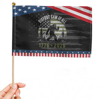 Retro Bigfoot Saw It All USA 250th Anniversary Patriotic Handheld Flag 250 Years 1776 2026 4th of July Sasquatch Flag