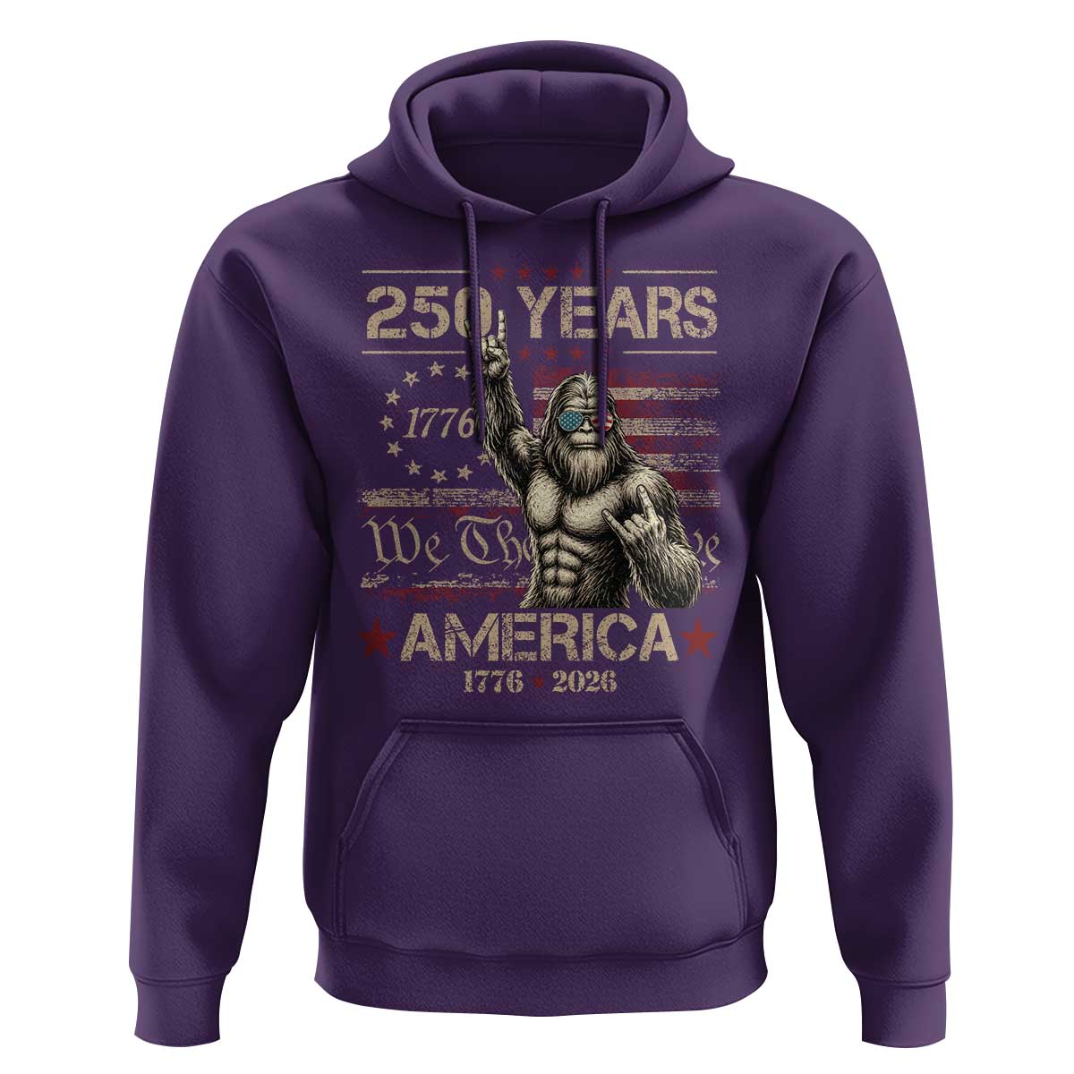 Bigfoot Sasquatch USA 250th Anniversary Hoodie Retro 250 Years 1776 2026 4th of July Independence Day