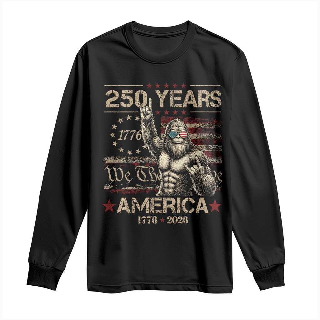 Bigfoot Sasquatch USA 250th Anniversary Long Sleeve Shirt Retro 250 Years 1776 2026 4th of July Independence Day