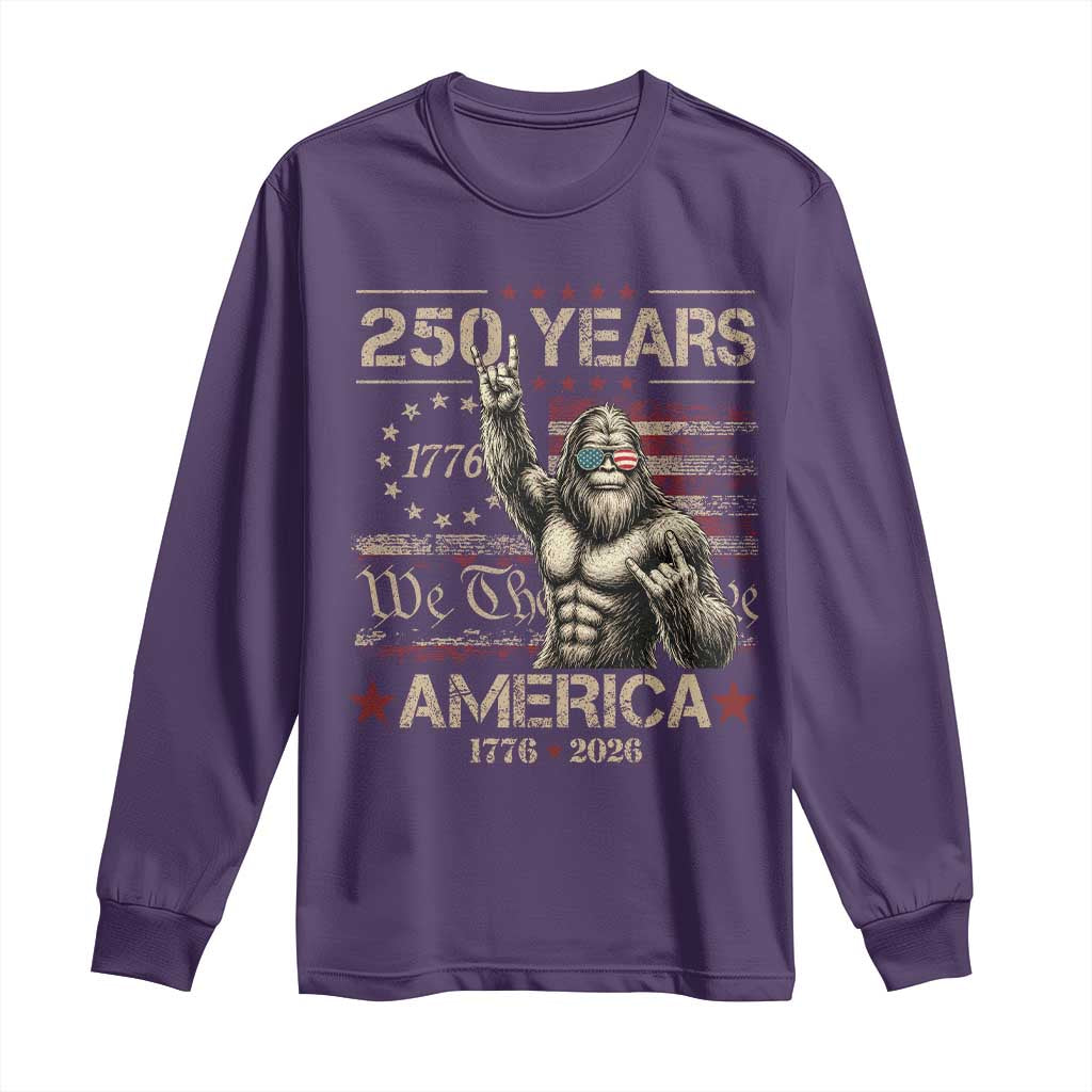 Bigfoot Sasquatch USA 250th Anniversary Long Sleeve Shirt Retro 250 Years 1776 2026 4th of July Independence Day