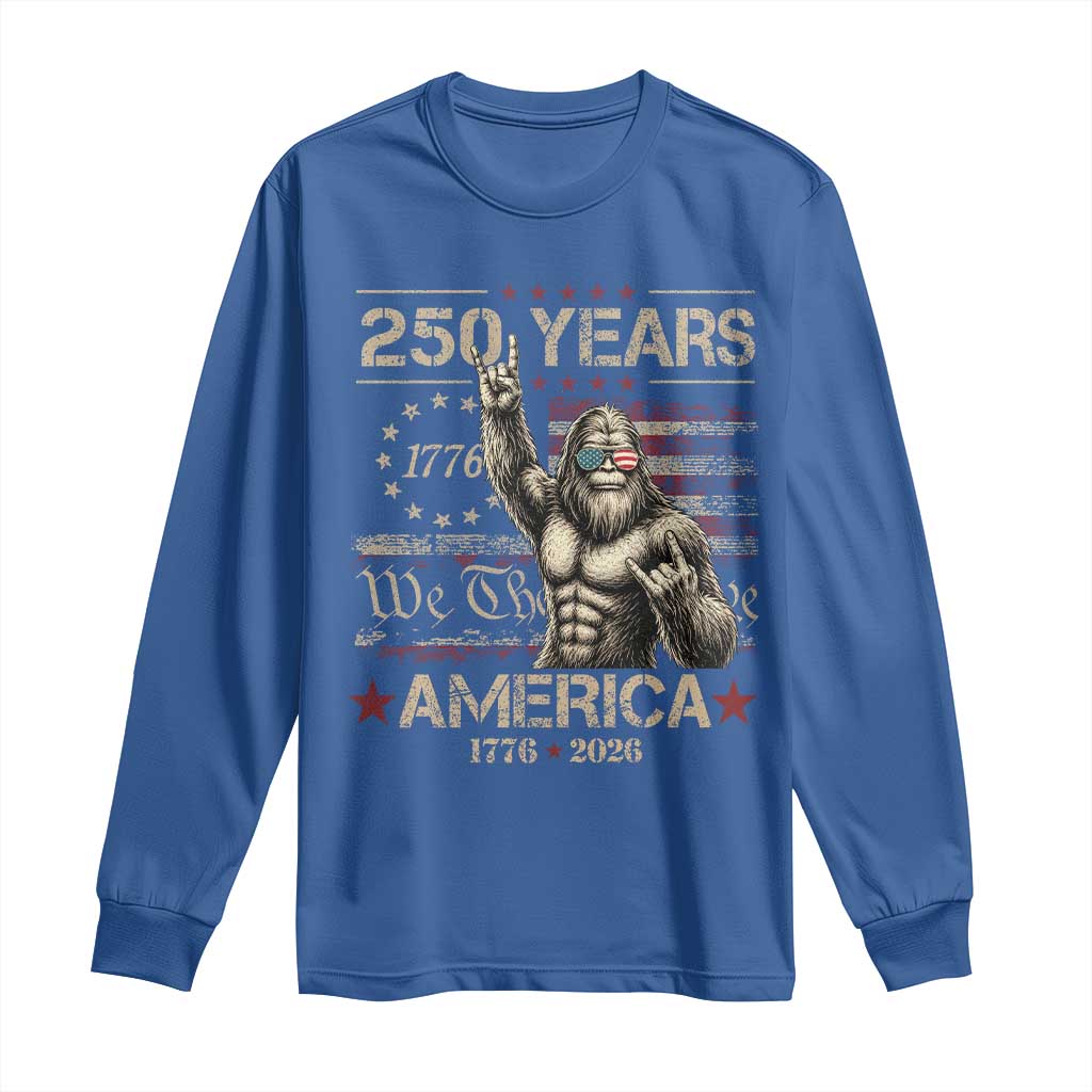 Bigfoot Sasquatch USA 250th Anniversary Long Sleeve Shirt Retro 250 Years 1776 2026 4th of July Independence Day