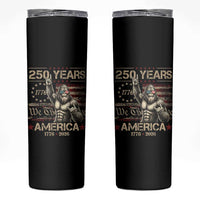 Bigfoot Sasquatch USA 250th Anniversary Skinny Tumbler Retro 250 Years 1776 2026 4th of July Independence Day