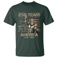 Bigfoot Sasquatch USA 250th Anniversary T Shirt Retro 250 Years 1776 2026 4th of July Independence Day